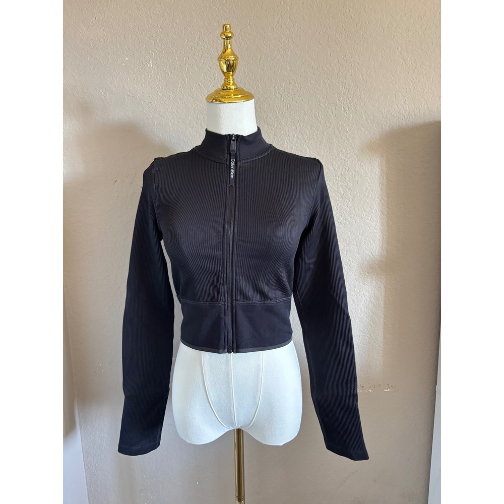 Calvin Klein Sport Ribbed Zip Jacket & Leggings Set Black Womens Medium NWT